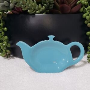 Turquoise Blue Tea Bag Holder Spoon Rest Le Creuset NEW (LAST TURQUOISE ONE)